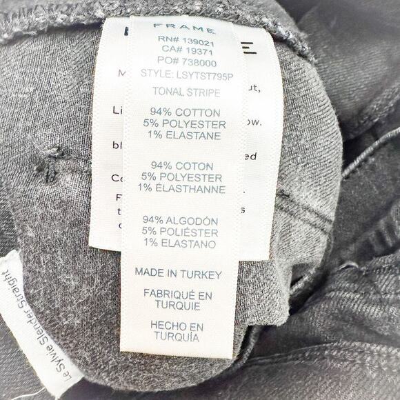 Frame Le Sylvie Slender Straight Tonal Stripe Denim Jeans Size 27 - Picture 7 of 8